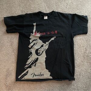 Vintage Fender “Freedom to Rock” Statue of Liberty T-Shirt – Size Large